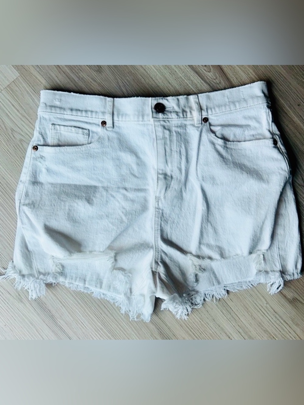 Loft High Waist Cut Off Denim Shorts 8/29 NWT Cotton Frayed Hem Summer Casual